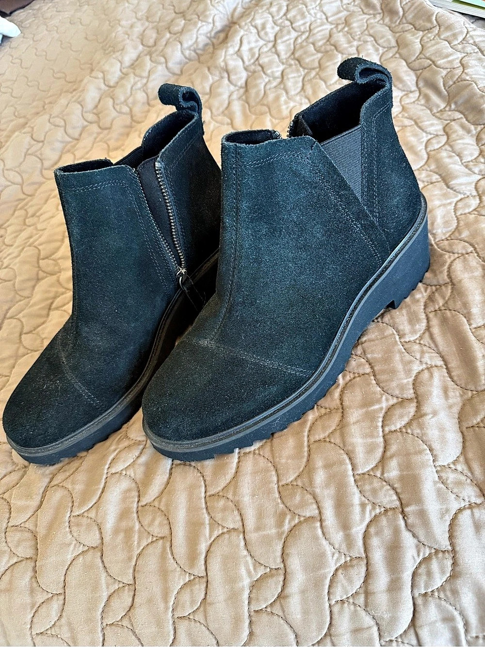 TOMS Goldie Wedge Ankle Bootie Black US 8.5